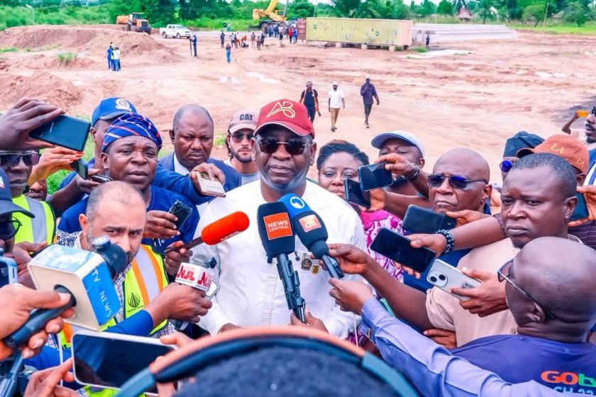 Gov Alia speaking with journalists