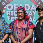 Ofadaboy flanked by Lagos Commissioner for Agric and Sir Shina Peters