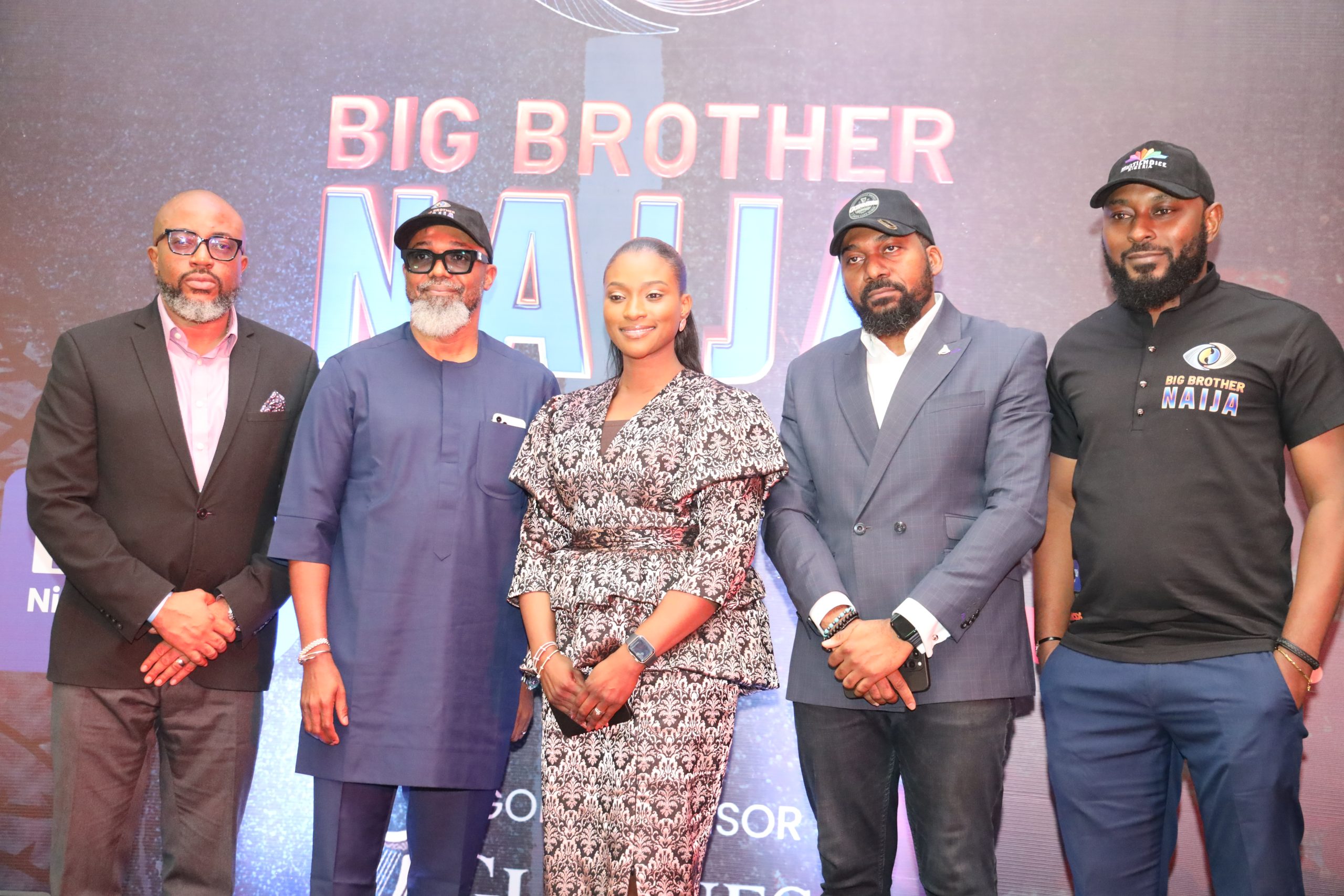 L-R: Marketing Manager Mainstream Spirits & RTD, Guinness Nigeria, Uche Onwudiwe; CEO of West Africa, MultiChoice, John Ugbe; Executive Head, Content and Channels, West Africa, MultiChoice, Dr. Busola Tejumola; Head of Beer, Guinness Nigeria, Mayor Esiaba; and Executive Head of Marketing, West Africa, MultiChoice, Tope Oshunkeye at Big Brother Naija 9 unveilng