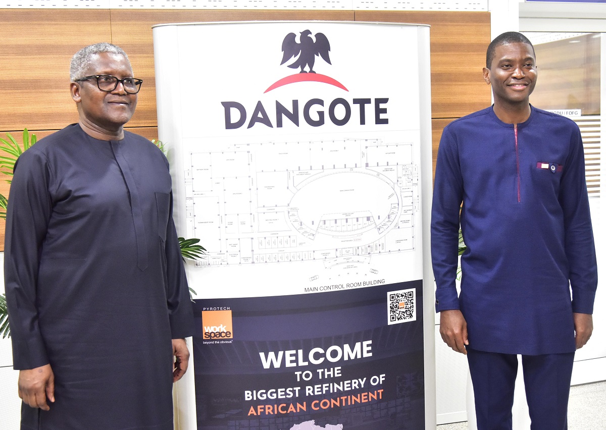  President/CE, Dangote Industries Limited, Aliko Dangote and Prime Minister Grenada and Chairman CARICOM, Hon. Dickon Mitchell, during the Prime Minister’s visit to Dangote Petroleum Refinery, Petrochemicals and Fertiliser Plant in Lekki