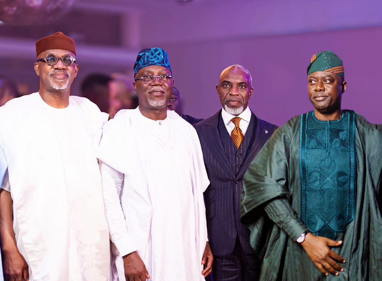 L-R: Governor of Ogun State, His Excellency Dapo Abiodun; Governor of Ondo State, His Excellency Lucky Aiyedatiwa, MD/CEO Wema Bank PLC, Moruf Oseni and Governor of Oyo State, His Excellency Seyi Makinde at the Wema Bank 80 Years Anniversary Gala Night Held in Lagos over the weekend...